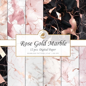 Rose Gold Marble Digital Paper blush pink marble textures Seamless Pattern rosegold digital paper Scrapbooking Background Wallpaper
