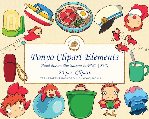 Poonyo Clipart Sticker Art Bundle: Japan Anime Journal Gibli (Digital Download)