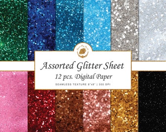 Glitter Digital Paper: Seamless Scrapbook Backgrounds (Digital Download)