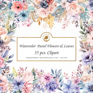 Acuarela Pastel Flores PNG Acuarela Floral Clipart Ramos Elementos acuarela clipart png clipart paquete acuarela gráficos svg