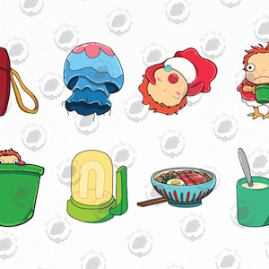 Poonyo Clipart Sticker Art Bundle: Japan Anime Journal Gibli (Digital Download) image 4