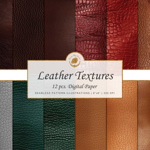 Lederen textuur digitaal papier naadloze patroon leer digitaal papier instant download bundel afdrukbare achtergrond wallpaper overlay