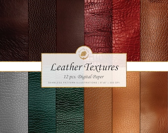 Leather Texture Digital Paper: Seamless Patterns (Digital Download)