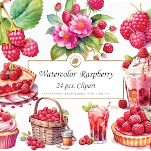 Watercolor Raspberry Clipart Watercolor Clipart Bundle Digital Art Bundle Watercolor Clipart Garden clipart bundle Watercolor graphics  svg
