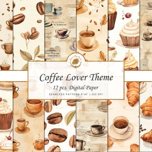 Aquarell Kaffee Digitales Papier Nahtlose Kaffeebohne Printable Textures Kaffee Scrapbook Papier Kaffee Liebhaber Kaffee Hintergründe Wallpaper
