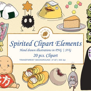 Spirit Clipart Sticker Art Bundle: Japan Anime Journal Gibli (Digital Download)