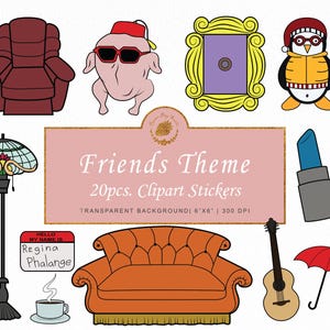 FREUNDE, Clipart Sticker, 90er Jahre Kunst, 90er Jahre Grafik, Art Bundle