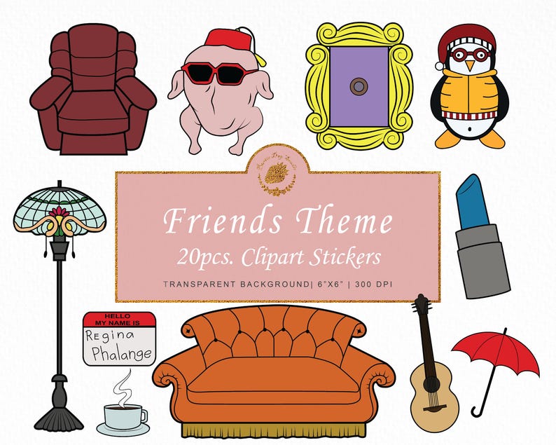 Friends Sitcom Clipart: 90s TV Show Graphics (digital Download) - Etsy ...