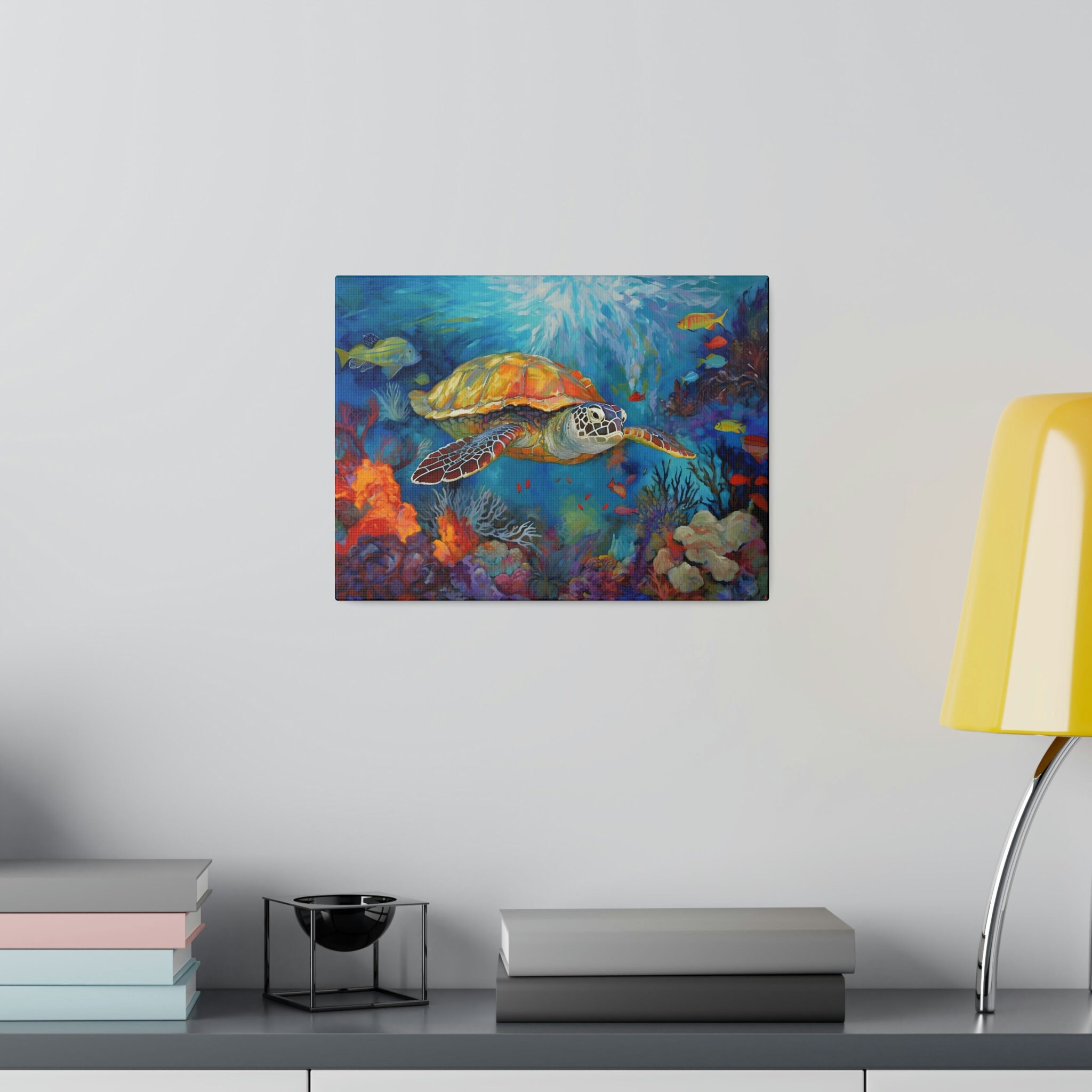 Sea Turtle's Paradise: A Coral Reef Dream Canvas Print Wall Art Home ...