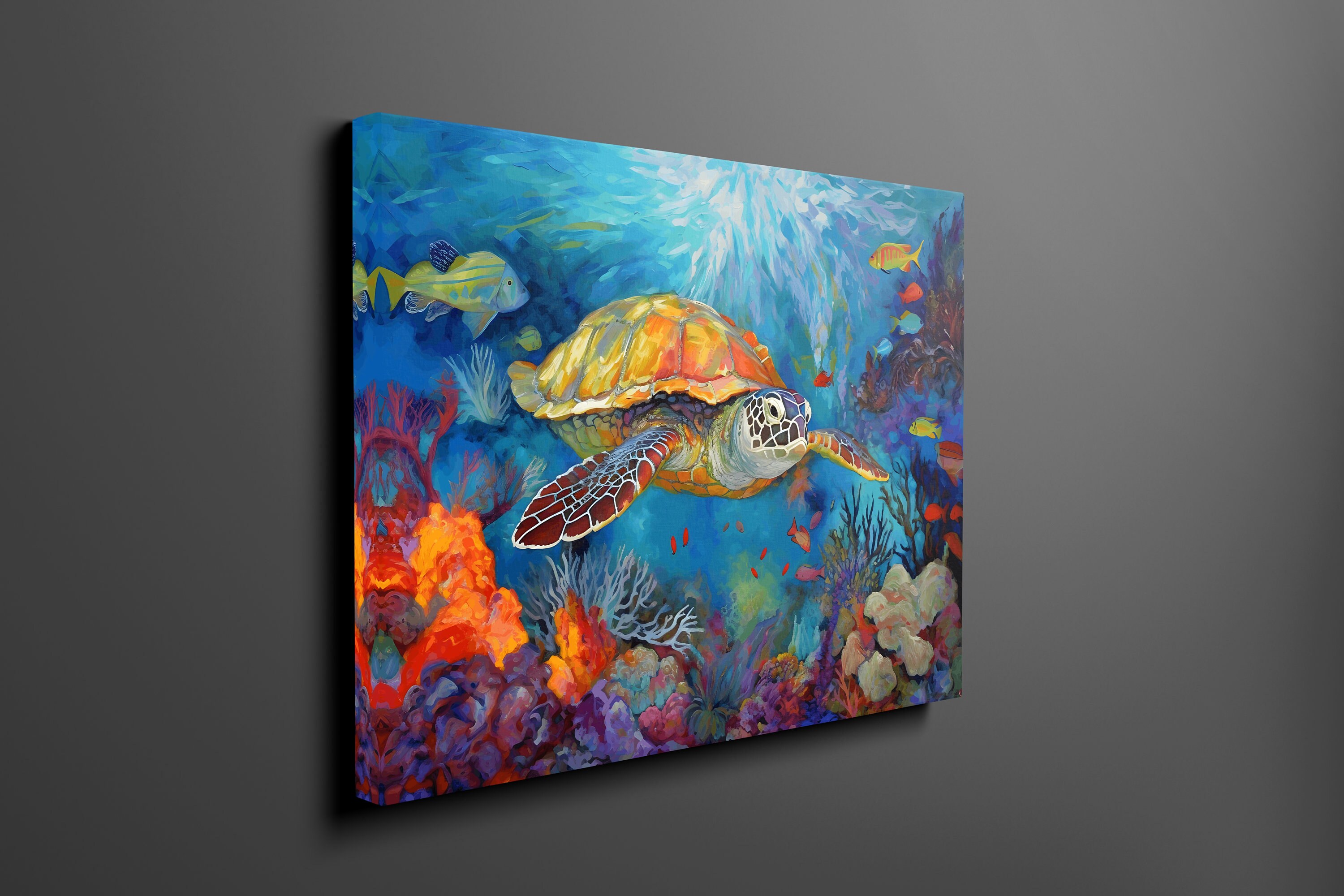 Sea Turtle's Paradise: A Coral Reef Dream Canvas Print - Etsy