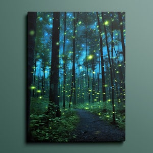 Enchanted Evening: Fireflies in the Twilight Canvas Print | Wall Art | Home Decor  | Office Decor | Statement Piece