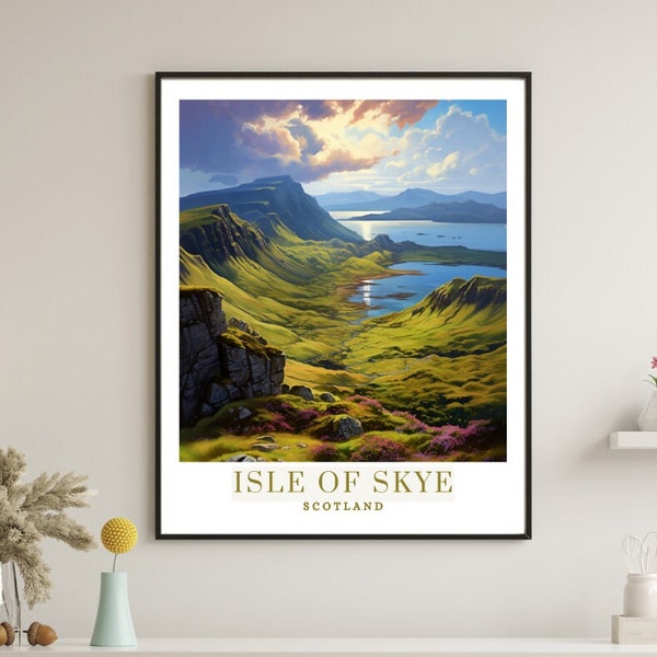 Isle Of Skye Canvas Print, Scottish Highlands Mountain View, Travel Art Poster, Scotland Poster, Isle Of Skye Gift, Isle Of Skye Poster