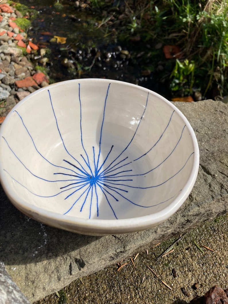 Handmade Bowl with lines image 1