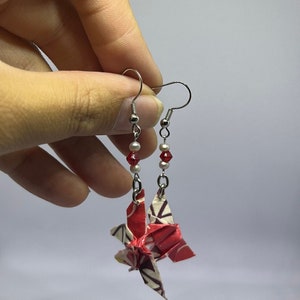 Red Origami Earrings