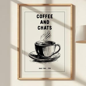 Pôster de café, impressão de café, arte retrô de café, impressão de expresso, café da manhã, decoração de bar, arte de parede de cozinha moderna, pôster de cozinha estético moderno