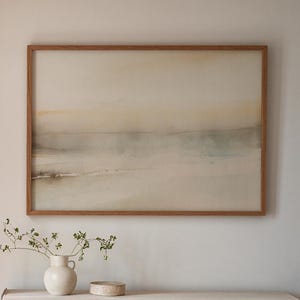 Minimalist Watercolor, Horizontal Wall Art, Printable Watercolour, Neutral Watercolor Landscape, Abstract Painting, Instant Download