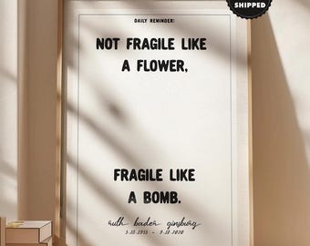 Lámina decorativa motivacional de moda para pared / Póster con cita positiva / Tipografía con cita de mujer fuerte / Arte de pared para sala de estar con temática de empoderamiento femenino