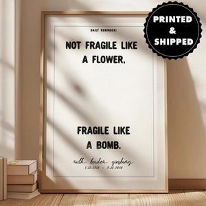 Motivational Trendy Wall Art Print | Positive Quote Poster | Strong Woman Quote Typography | Female Empowerment Living Room Wall Art Printed