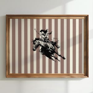 Vintage Cowgirl Rodeo Print Western Living Room Poster Cowboy Wall Art Rustic Mid West Southern Modern Decor Retro Horse Aesthetic Print