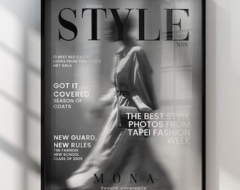 Black and White Wall Print High Fashion Poster Magazine Print Luxury Photography Chic Wall Living Room Wall Decor Feminine Art Print Gift