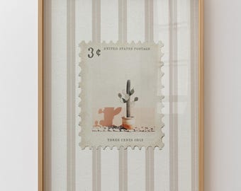 Pôster vintage com estampa do deserto, estilo faroeste, para quarto, com listras de cowboy, decoração rústica do meio-oeste americano, cactos, estilo retrô, ideal para presente.