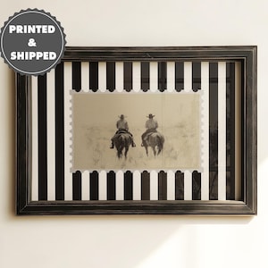 Vintage Cowboy Print Western Home Decor Cowboy Wall Art Mid West Striped Cottagecore Poster Rodeo Aesthetic Living Room Physical Print