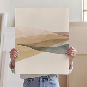 印刷可能なウォールアート、アース トーンのウォールアート、ニュートラルなウォールアート、シンプルな風景画のプリント、デジタル ダウンロード、モダンなウォールアート、水彩画