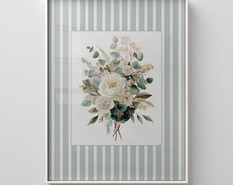 Impressions botaniques aquarelles, affiche de décoration florale, estampes jardin de fleurs, art floral botanique vintage, art mural imprimable cottagecore anglais