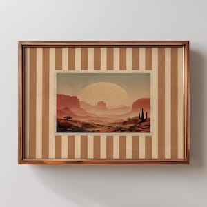 Vintage Wüstendruck Western Wohnkultur Cowboy Wandkunst Rustikaler Mid West Cottagecore Poster Retro Kaktus Ästhetischer Wohnzimmerdruck