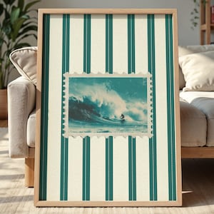Vintage Strand Ozean Druck Trendy Surf Küsten Wand Kunst Retro Stempel Surfer Poster Strand Haus Dekor Ozean Wellen ästhetische Schlafzimmer Druck Geschenk