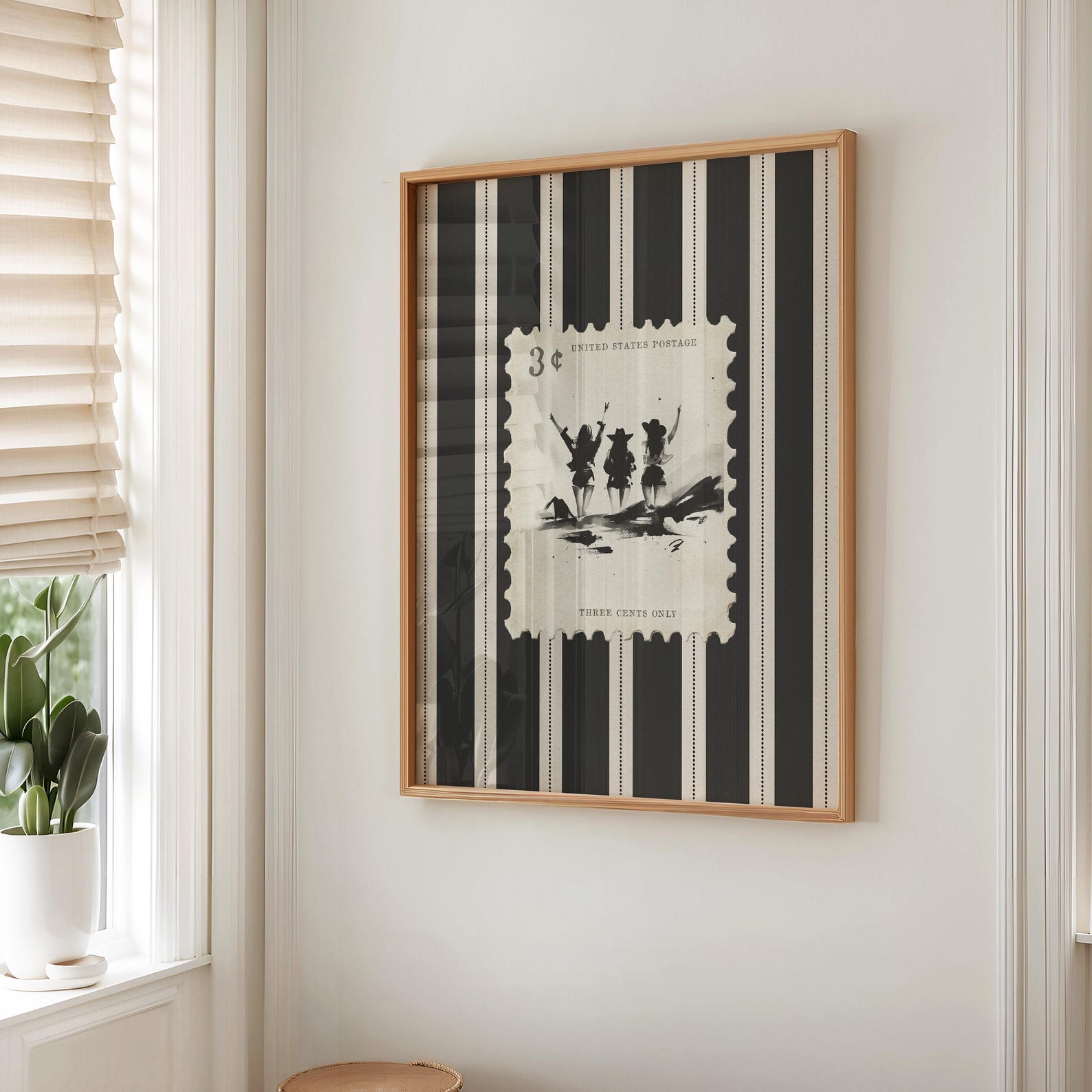 Vintage Striped Rodeo Print Western Cowgirl Poster Cowboy Wall Art ...