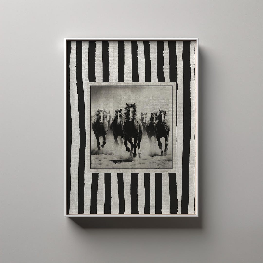 Vintage Striped Rodeo Print Western Living Room Poster Cowboy Wall Art ...