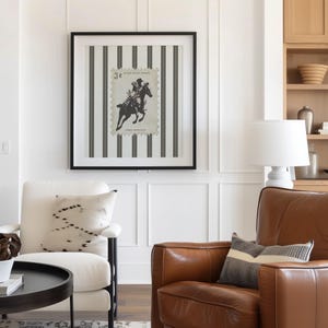 Vintage Striped Rodeo Square Print Western Bedroom Poster Cowboy Wall ...