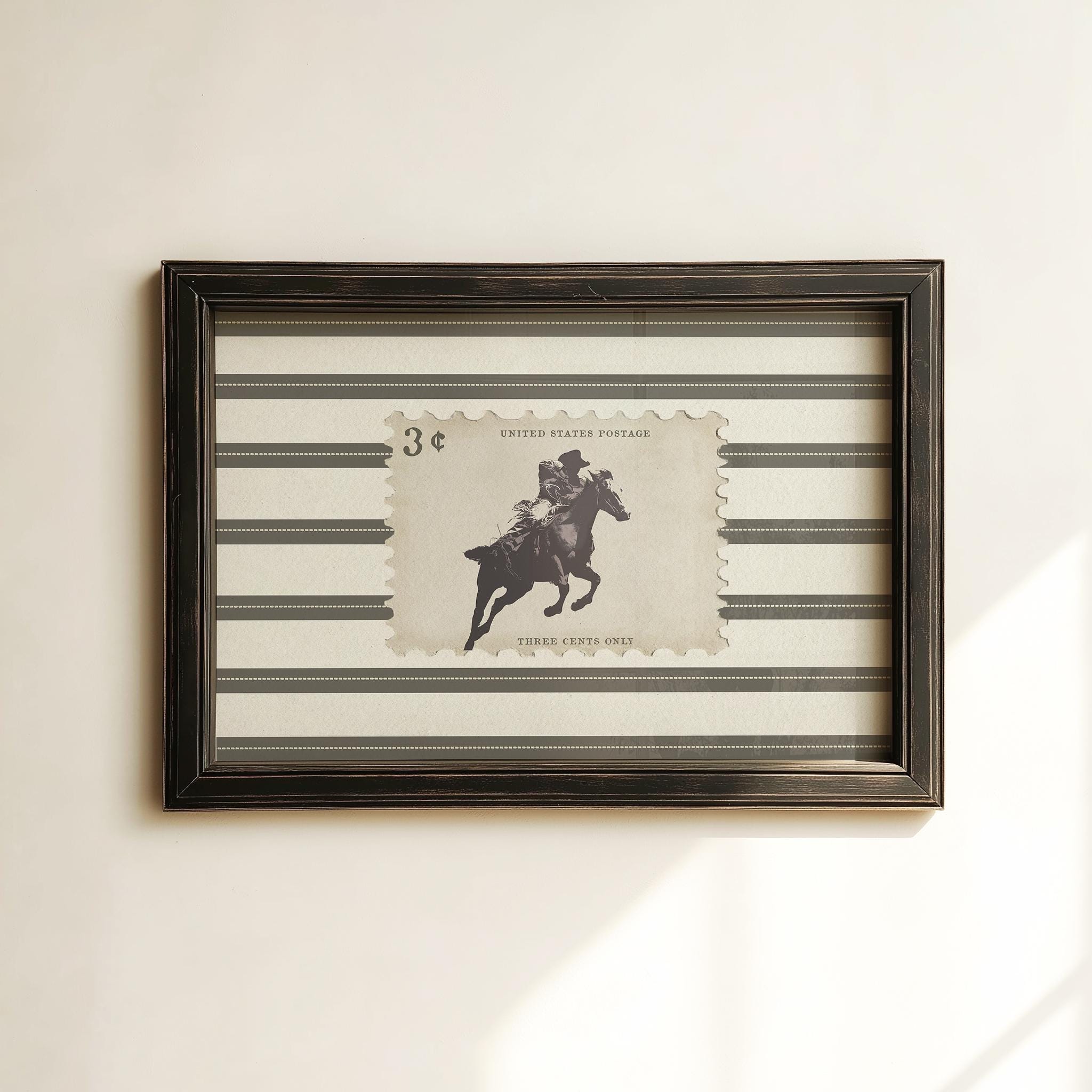 Vintage Striped Rodeo Print Western Bedroom Poster Cowboy Wall Art ...