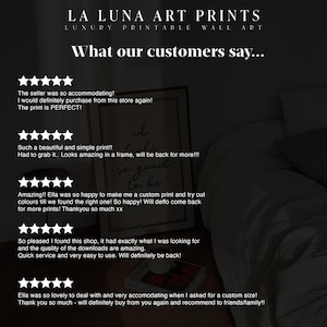 May include: A framed print with the text "it feels so good to be" in a handwritten style. The image also includes customer reviews and the text "LA LUNA ART PRINTS LUXURY PRINTABLE WALL ART".