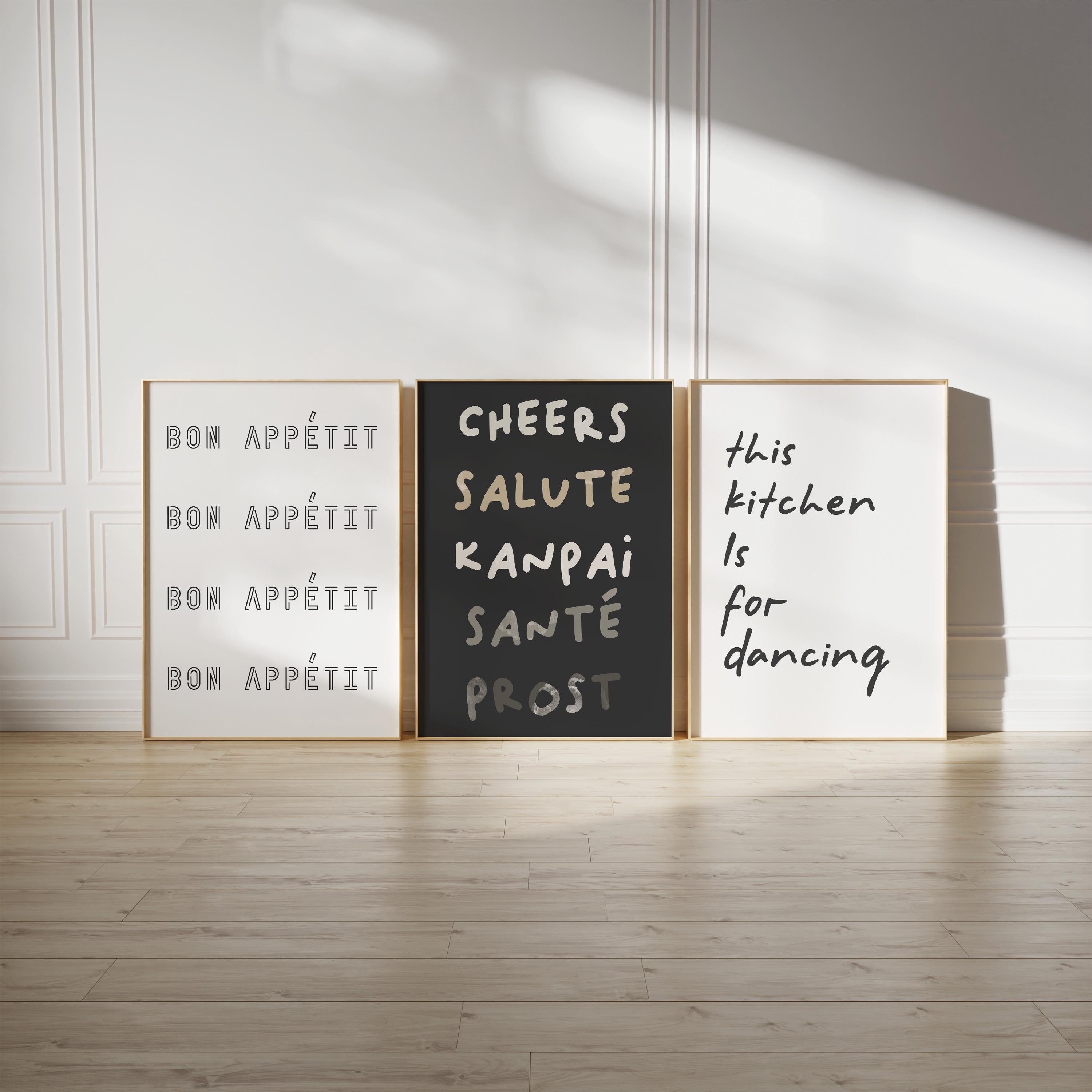 kitchen prints | 9 printables | trendy kitchen wall... Trendy Kitchen Wall Art Set of 9 Prints Modern Bar Cart Retro Wine ...
