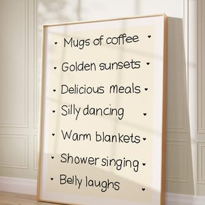 Motivational Trendy Wall Art Print Uplifting Positive Quote Poster Love Life Gratitude Hand Drawn Inspiring  Art Living Room Wall Art Gift