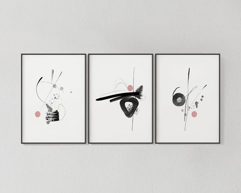 Japandi Wall Print, Nordic Wall Art, Set of 3 Prints, Neutral Wall Art