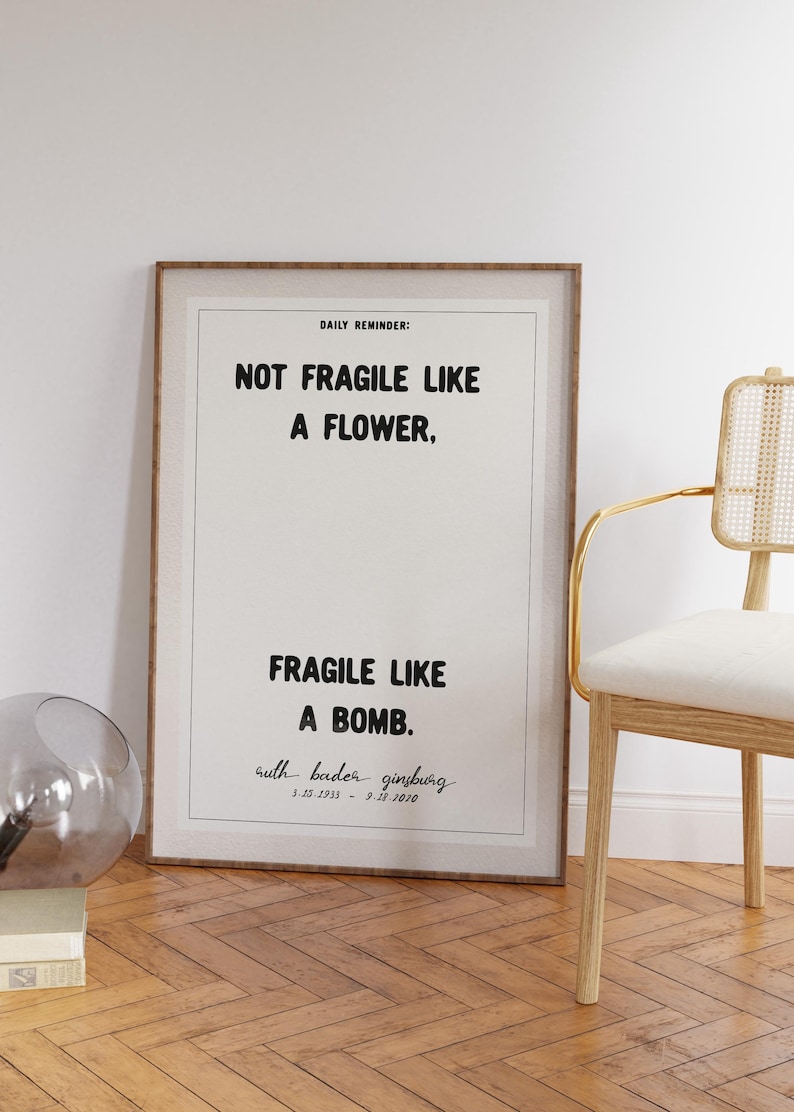 Motivational Trendy Wall Art Print | Positive Quote Poster | Strong Woman Quote Typography | Female Empowerment Living Room Wall Art Gift