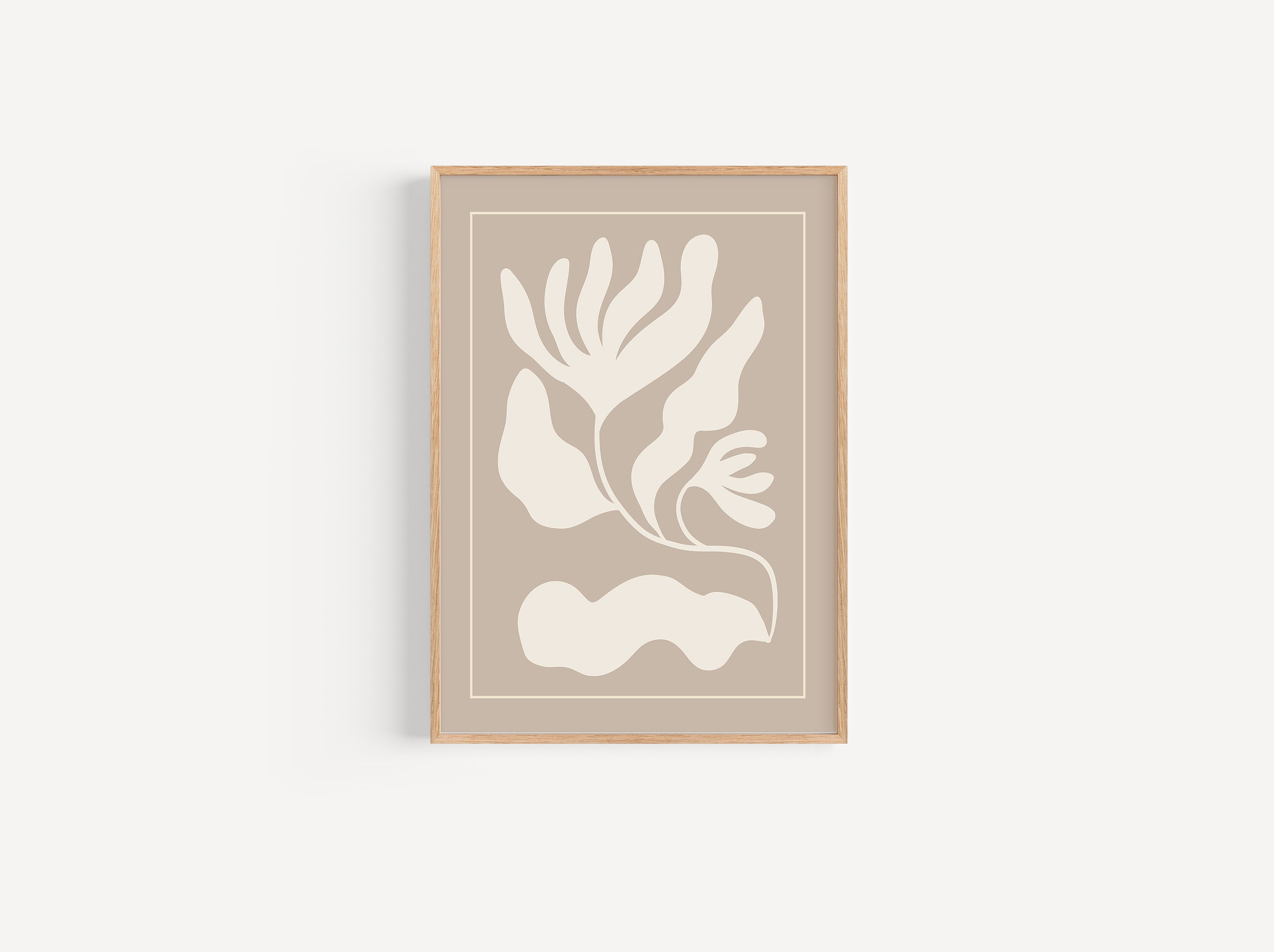 Beige Wall Abstract Art Print, Printable Mid Century Modern Wall Art ...