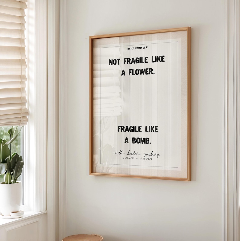 Motivational Trendy Wall Art Print | Positive Quote Poster | Strong Woman Quote Typography | Female Empowerment Living Room Wall Art Gift