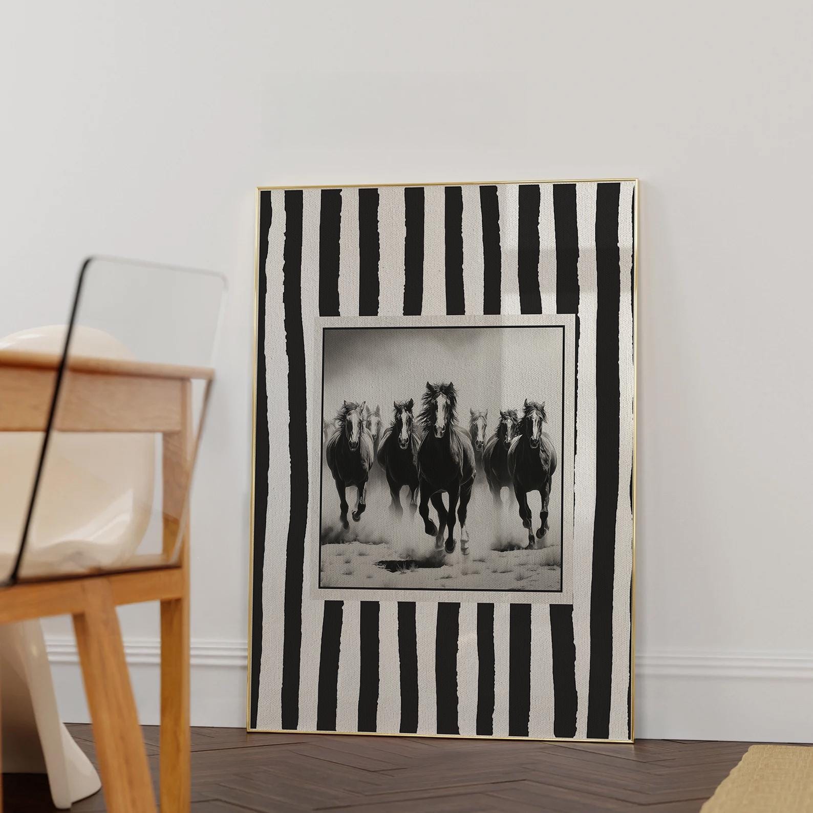 Vintage Striped Rodeo Print Western Living Room Poster Cowboy Wall Art ...