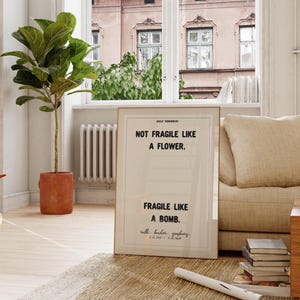 Motivational Trendy Wall Art Print | Positive Quote Poster | Strong Woman Quote Typography | Female Empowerment Living Room Wall Art Gift