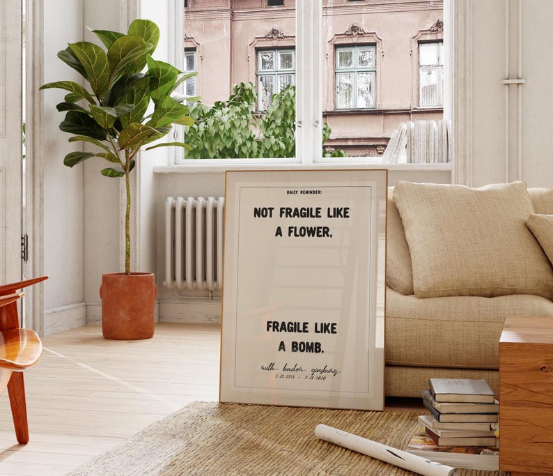 Motivational Trendy Wall Art Print | Positive Quote Poster | Strong Woman Quote Typography | Female Empowerment Living Room Wall Art Gift