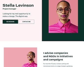 Resume/CV Website Template - Professional, Modern, Interactive Personal Portfolio, SEO-Friendly, Easy to Customize, Drag and Drop Web Editor
