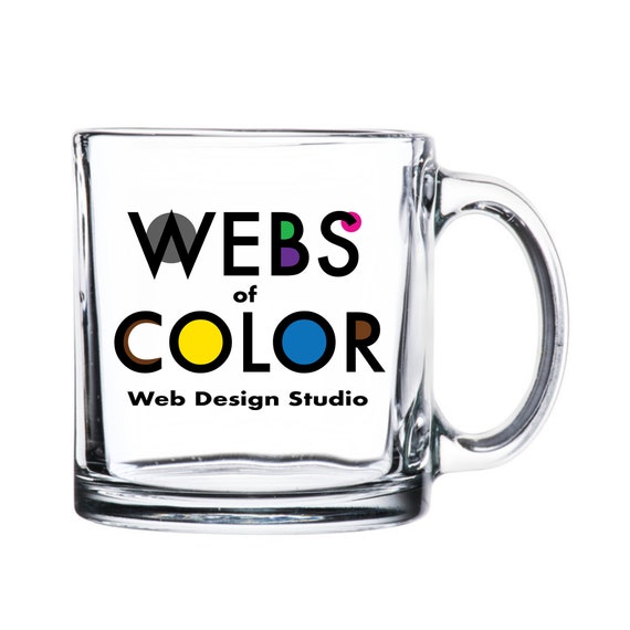 Webs of Color 11 Oz Signature Luxe Glass Coffee Mug With 