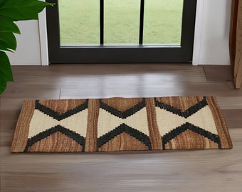 Front Door MAT, Natural Fiber Rugs, WOVEN RUG, Natural Palm Tree Fiber, Hand Woven Minimalist Mat, Colorful Decorative Rug, Bedroom Mat
