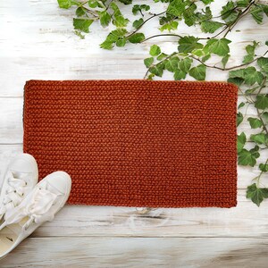 Handwoven Natural Palm Fiber Rug, Copper Entryway Mat image 6