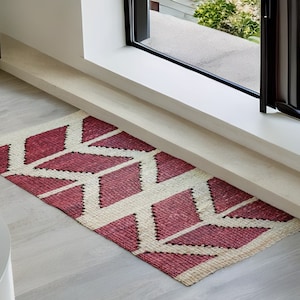 Doormat, Natural Fiber Rugs, WOVEN RUG, Natural Palm Tree Fiber, Hand Woven Minimalist Mat, Colorful Decorative Rug, Bedroom Mat, doormat