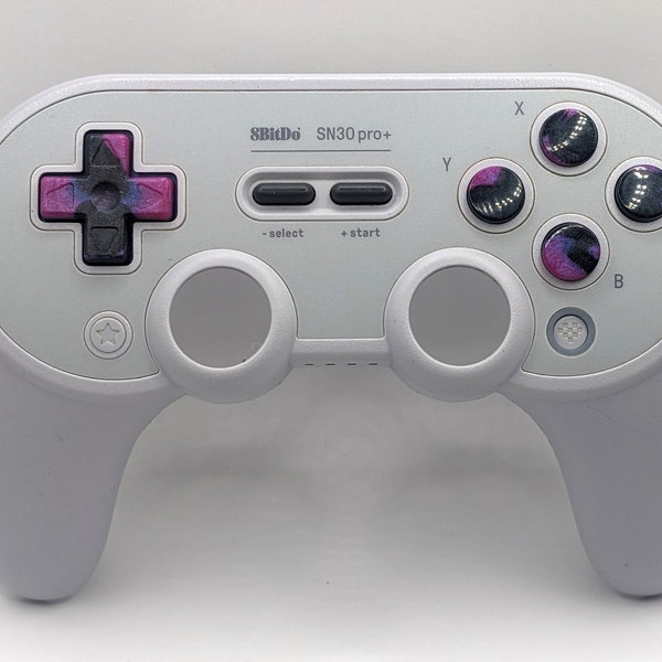 SNES/SFC/8bitdo - Black & Pink Resin Buttons